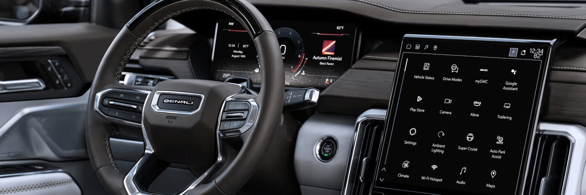2025 GMC Acadia infotainment and steering wheel