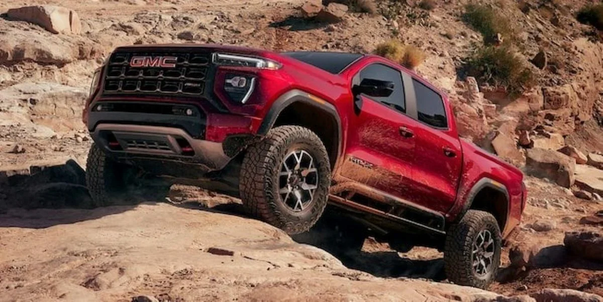Close-up view of the 2025 GMC Canyon showcasing off-road package features.